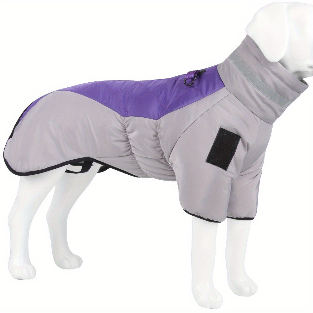 Waterproof Winter Dog Jacket with Reflective Material D-Ring for Medium Breeds