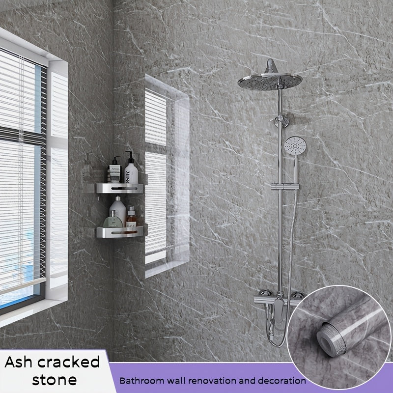 1 Rulon Oson Qo'llaniladigan Marmar Ta'sirli Vinil Devor Stikeri, O'z-o'zidan yopishqoq va olib tashlanadigan Kontakt Qog'ozi Tez Vanna Xonasini Yangilash uchun, Suvga chidamli Qog'oz TV Foniga, Stol usti va