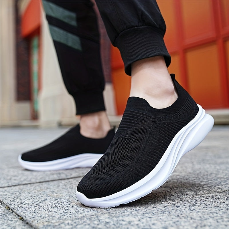 Men's Lightweight Breathable Fabric Slip-On Sneakers for Casual Walking