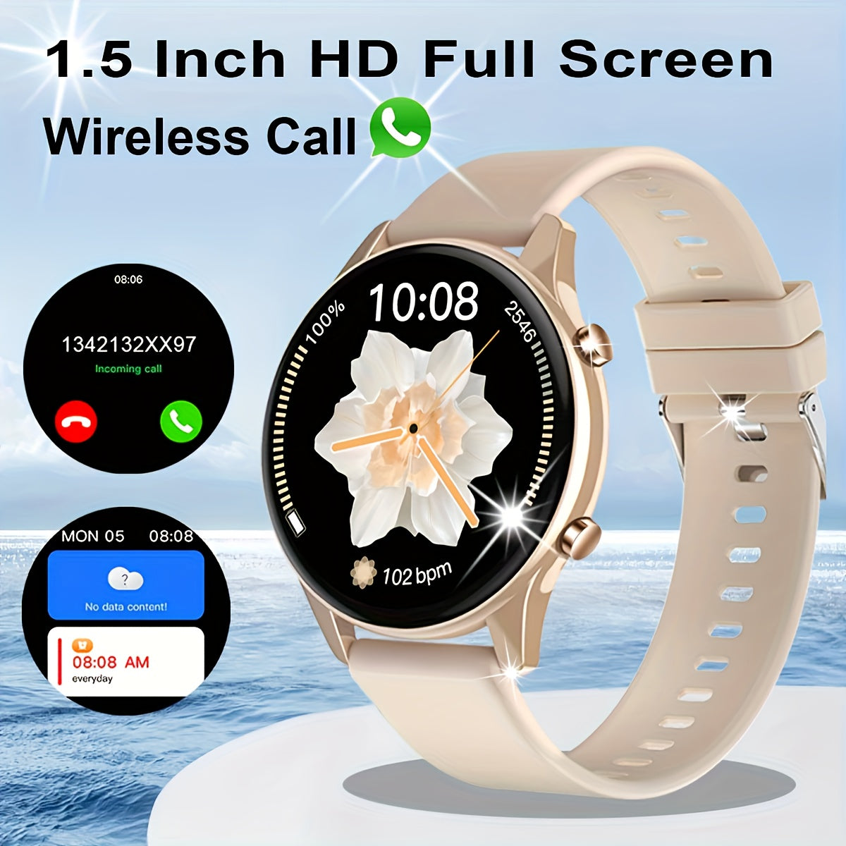 Новые смарт-часы с беспроводной связью, спортивной фитнес-функцией, голосом ИИ, более 100 спортивными режимами для мужчин и женщин.