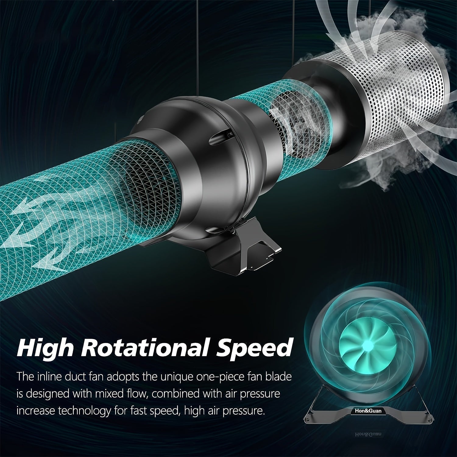 Inline Duct Fan 4 Inch 146 CFM EC Motor Ventilation Exhaust for Grow Tents Hydroponics