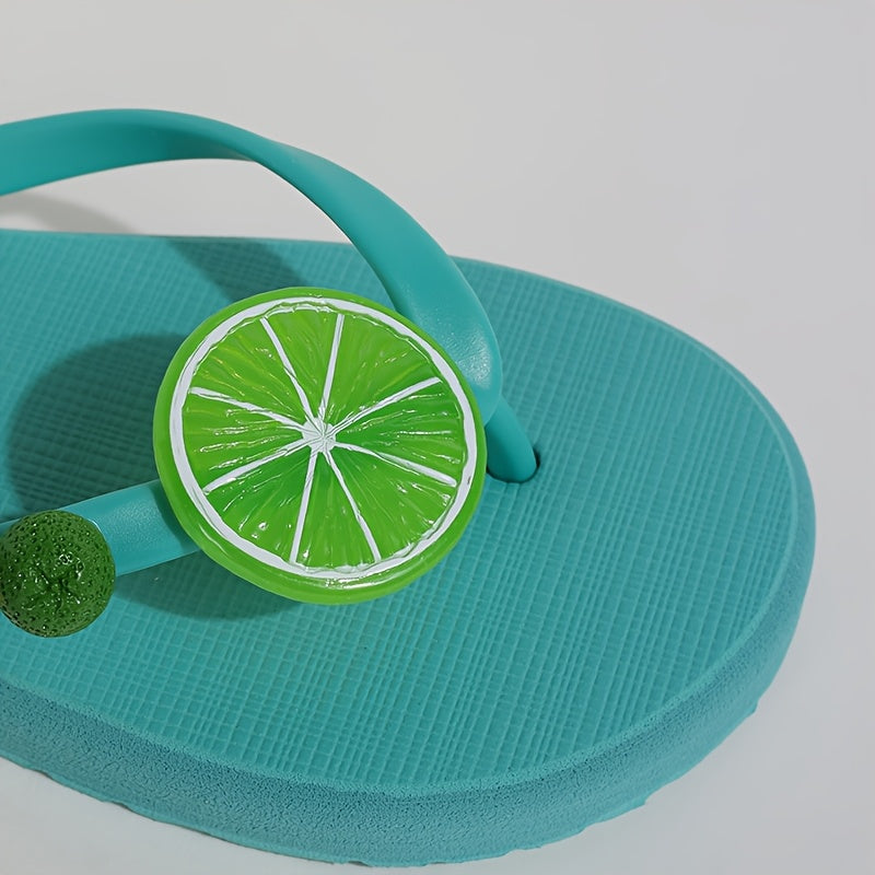 Women's EVA Flip-Flops with Colorful Fruit and Floral Design Non-Slip Summer Beach Slides