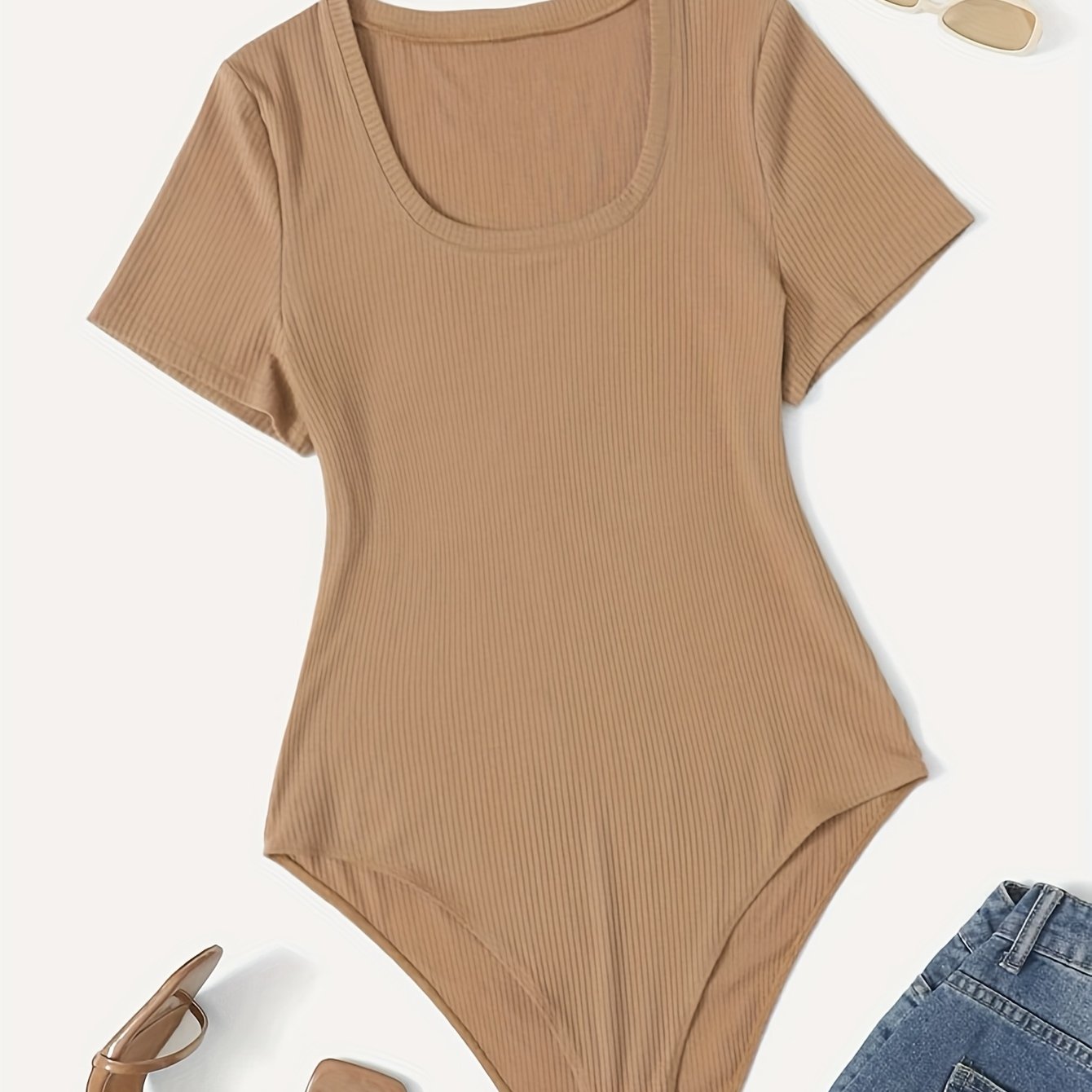 Mono casual de algodón elástico para mujer de tallas grandes de manga corta para todas las estaciones