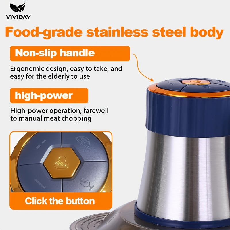 Stainless Steel Meat Grinder uy sharoitida tayyorlanadigan taomlar uchun muhim oshxona asbobi bo'lib, mustahkam plastmassa korpusi va Yevropa standarti rozetkasi bilan ta'minlangan.