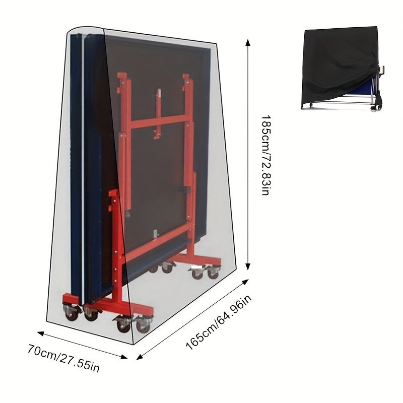 Black UV-Resistant 210D Oxford Fabric Table Tennis Cover for Indoor and Outdoor Use