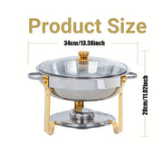 Elegant Stainless Steel Buffet Chafing Dish Set 5QT Round for Catering and Parties