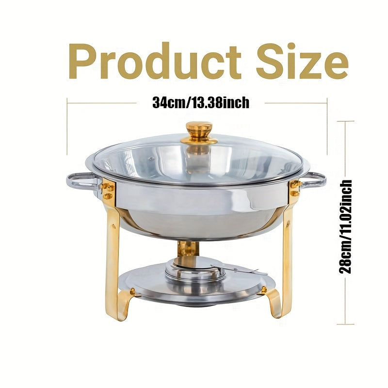 Elegant Stainless Steel Buffet Chafing Dish Set 5QT Round for Catering and Parties