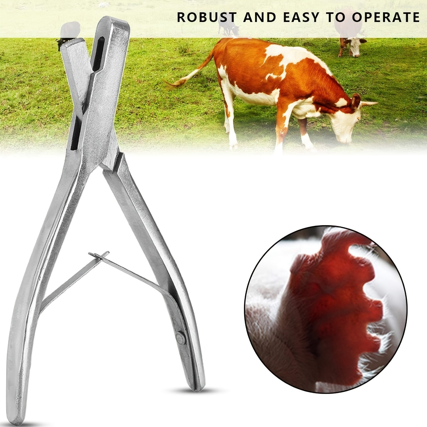 Stainless Steel Ear Tagging Pliers for Livestock Identification and Marking