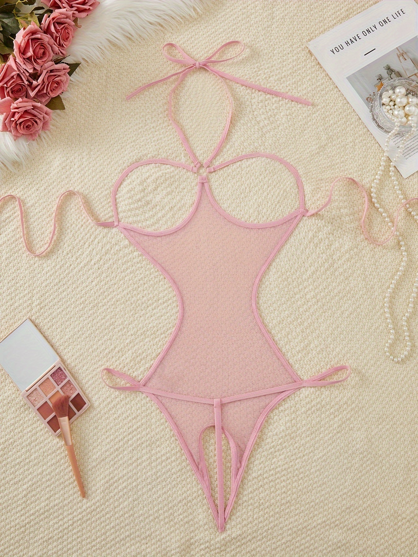 Women's Black Lace Bodysuit for Nightwear and Lingerie