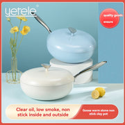 Сковорода из керамики высшего качества с антипригарным покрытием и крышкой - идеально подходит для жарки, приготовления и помешивания - работает с газовыми и индукционными плитами.