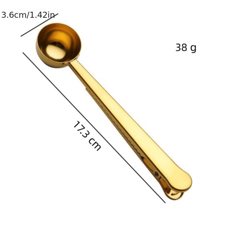 Stainless Steel Clip-On Measuring Spoon Set for Coffee Milk Powder Food Bags