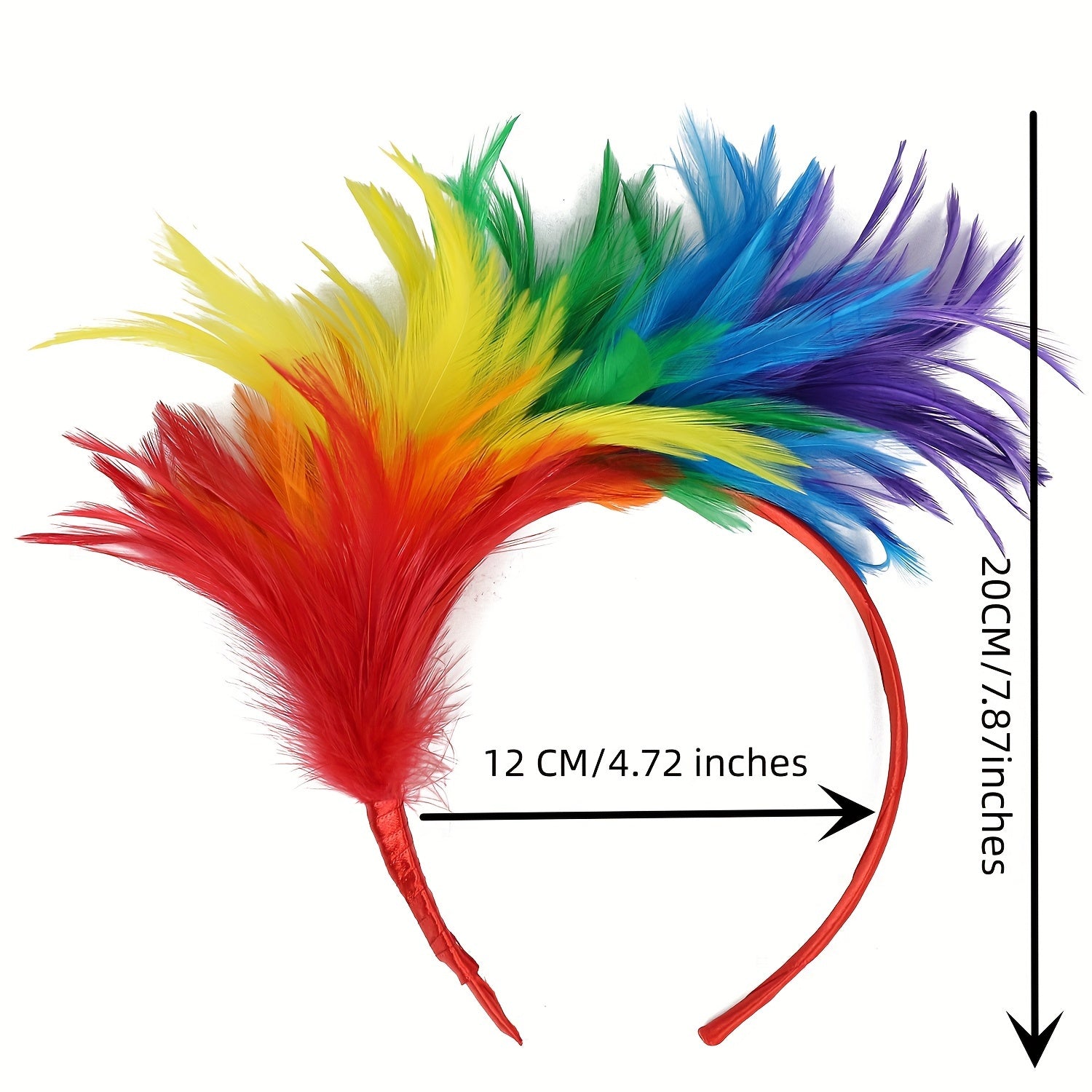 Faux Feather Headband Fascinator for Women Carnival Costume Hair Accessory