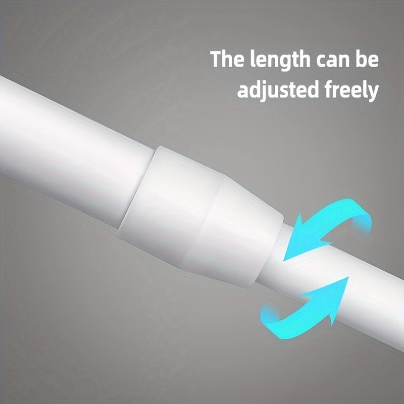 Adjustable Steel Curtain Rod for Shower Window Closet Towel Rack Extendable No-Drill Installation