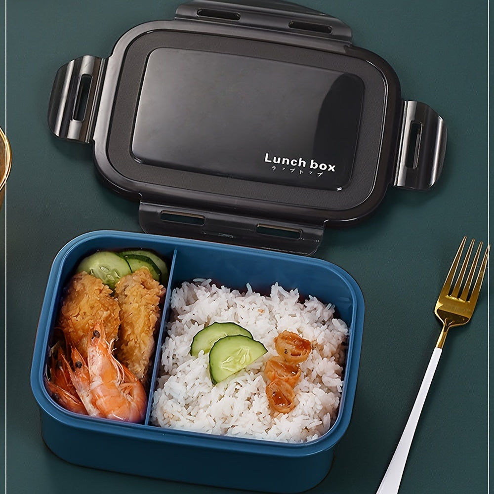 Katta 1200ml mikroto‘lqinli pechga mos tushadigan tushlik qutisi, 2 ta bo‘lakli, oziq-ovqat uchun PP, maktab va ish uchun