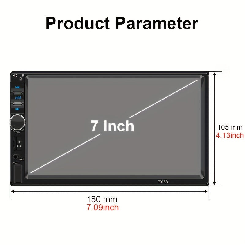 17.78cm HD Car Stereo Touch Screen Android Auto CarPlay GPS Aux USB Steering Wheel Controls Wireless Connectivity