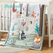 Nursery Bedding Set with 3 Crib Sheets Blanket and Skirt for Boys and Girls
