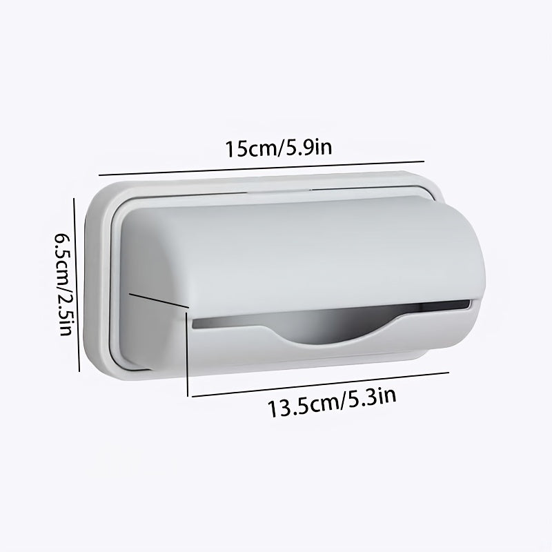 Oshxona va hammom uchun devorga o'rnatiladigan chiqindi sumkasi dozatori - Oson tortib olish dizayni, bardoshli plastmassa, hidi yo'q, kova ostiga yopishtiriladi