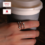 Sterling Silver Geometric Ring for Women, Elegant, Versatile Jewelry