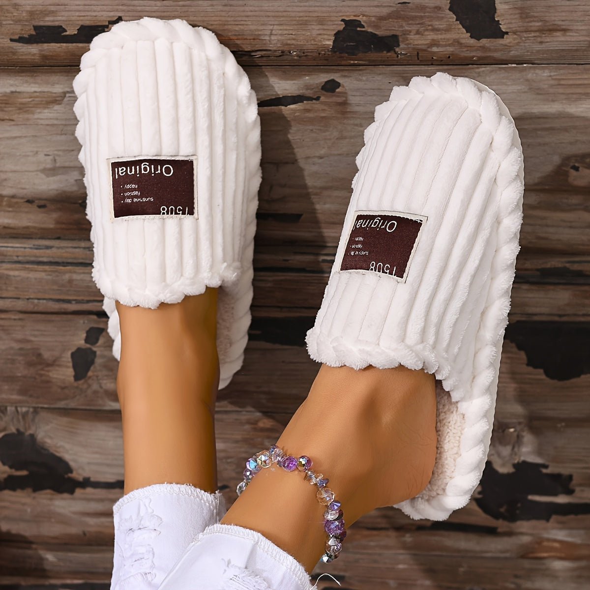 Women’s Faux Fur Slippers with Non-Slip EVA Sole, All-Season, 5 Colors