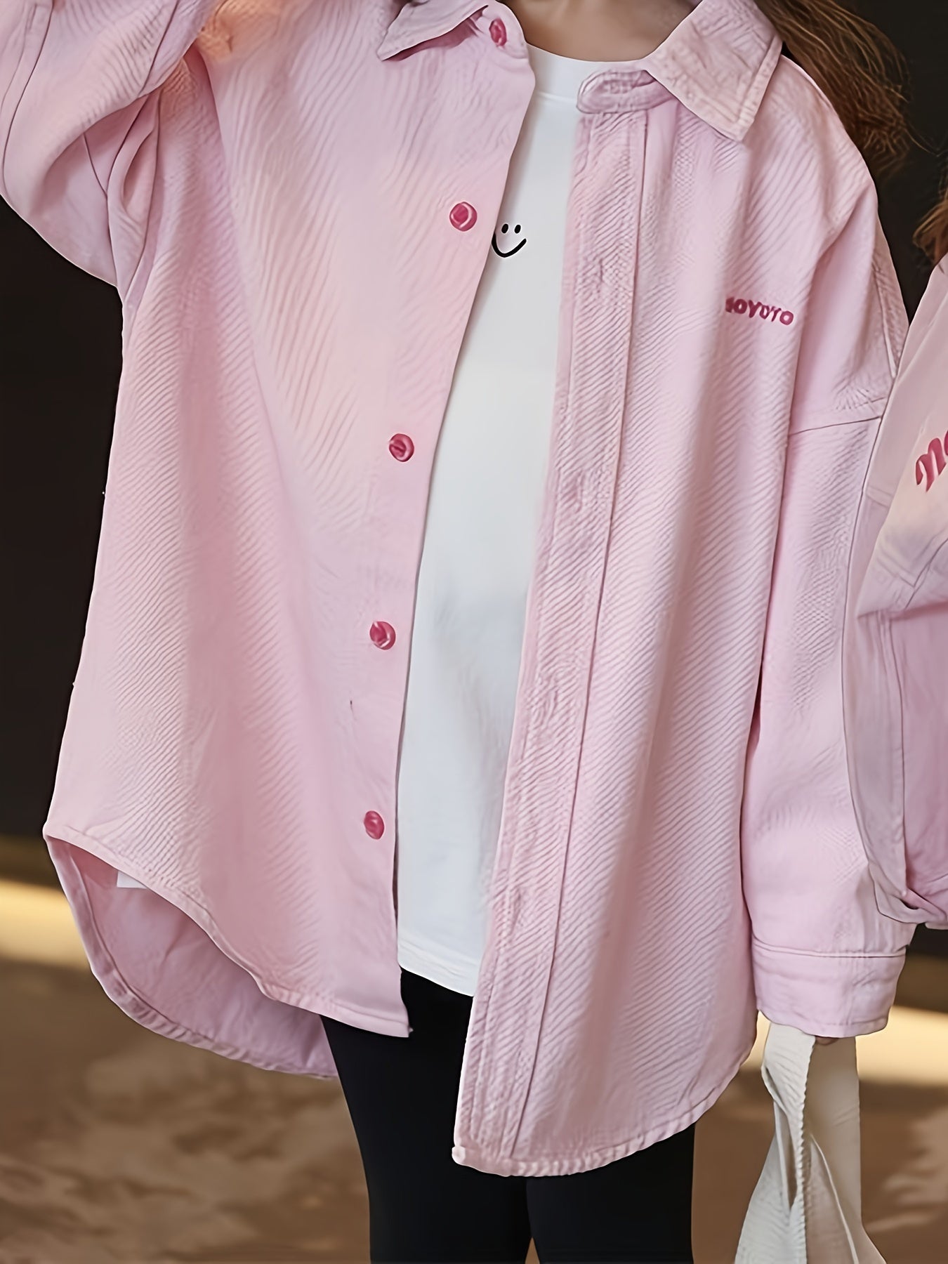 Девочки Розовая рубашка с длинным рукавом из хлопка, повседневная, весна, осень для детей