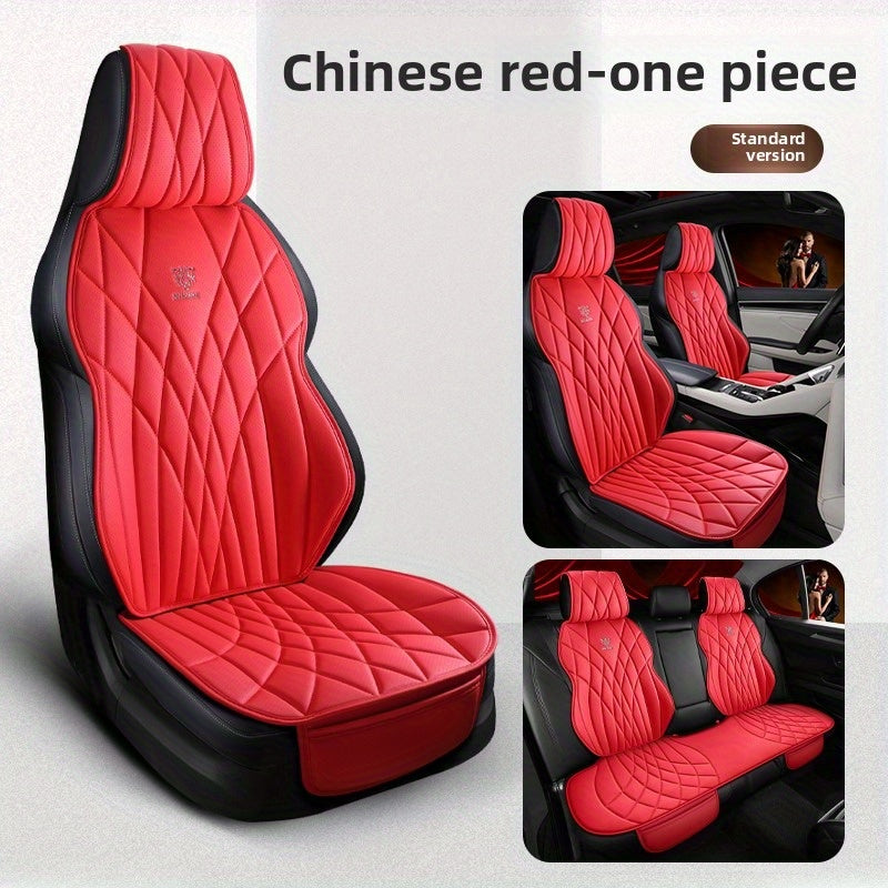 7pcs Synthetic Car Seat Covers All-Season Semi-Enclosed Fit Durable Protection