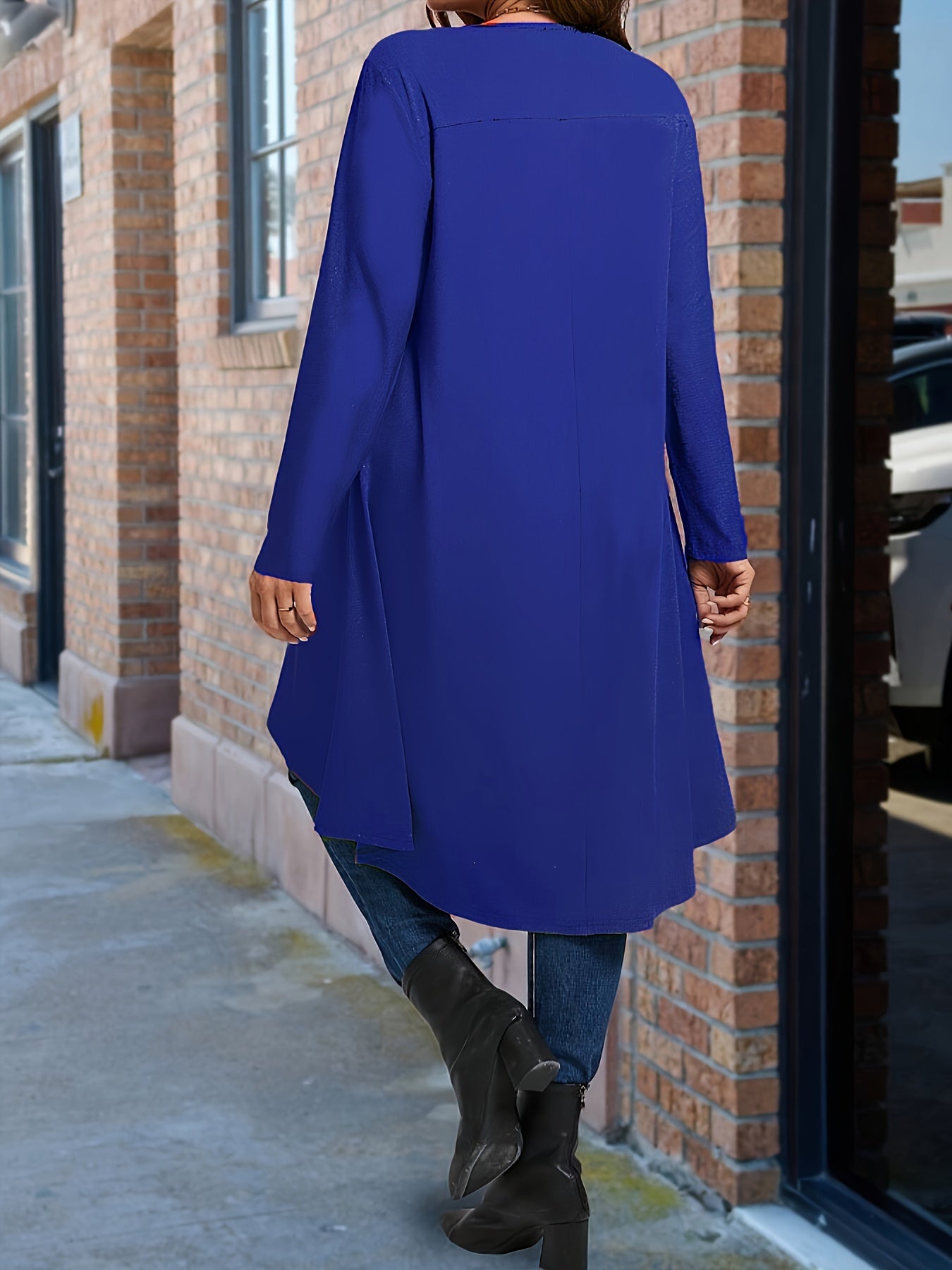 Women's Plus Size Long Sleeve T-Shirt Polyester Spandex Crew Neck Solid Color