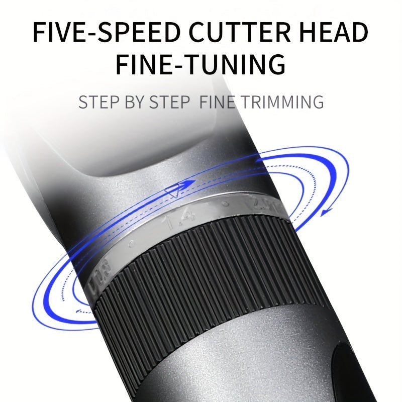 Professional Hair Clipper Set with Ceramic Blades LED Display USB Rechargeable Lithium Battery