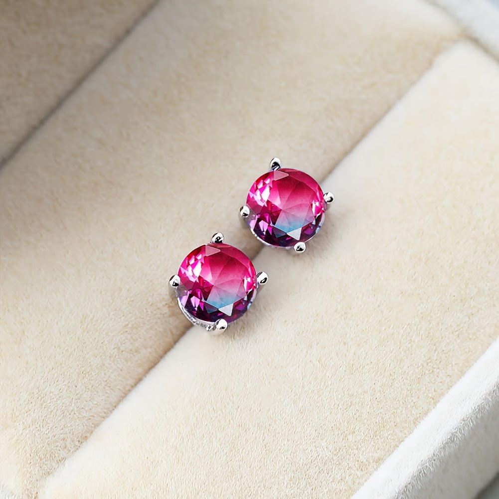 Zarif Sterling Silver Tourmaline bilaguzuklari, 925-diametrli dumaloq bilaguzuklar, ko'p rangli qimmatbaho toshlar bilan, gippoallergen, ayollar va o'smirlar uchun mukammal, 6-8 mm diametr