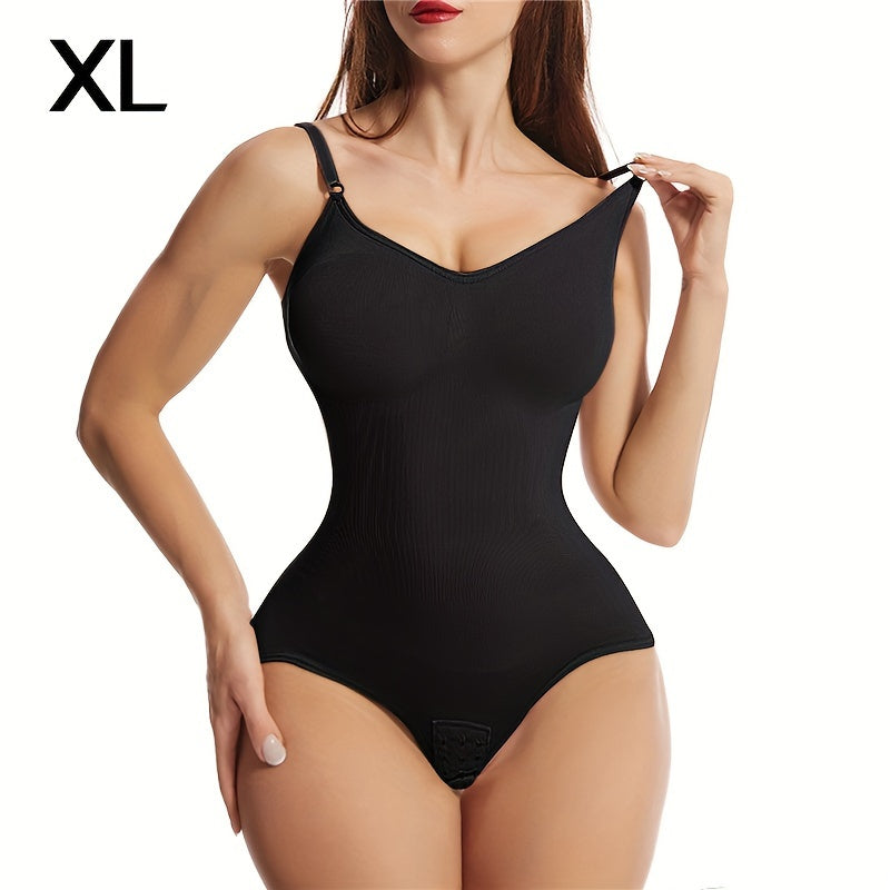 1 dona Ayollar uchun Yuqori Elastiklik Shapewear Bodysuit, Orqa qismi ochiq, Qorin nazorati, Elastik son ko'tarish, To'liq ko'krak siqilishi, Poliamid va Spandex mato, Moslashuvchan kamarlar, Katta o'lcham, Yengsiz