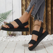 Women Wedge Sandals Platform Flip Flops Black Minimalist Outdoor Vacation