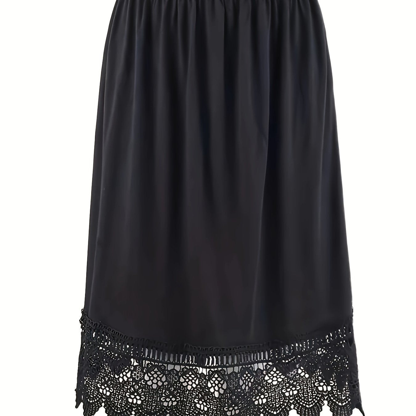 Falda de encaje de talla grande con costura, casual, de cintura elástica, primavera y verano, para mujer