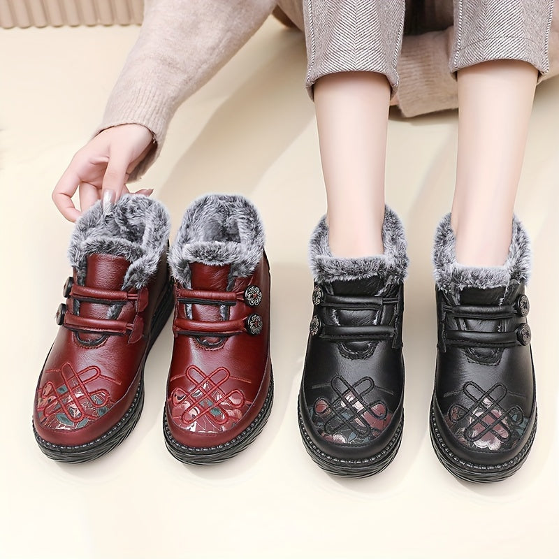 Women's Waterproof Winter Boots Slip-Resistant Flat Heel