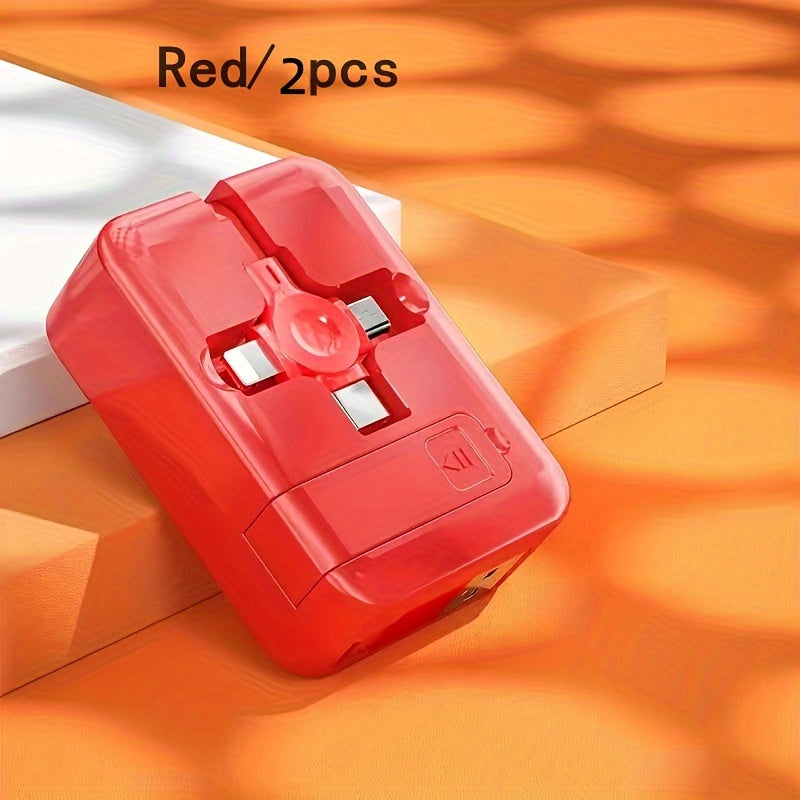 3-in-1 Phone Holder Data Cable with Fast Charging and Data Sync for Smartphones