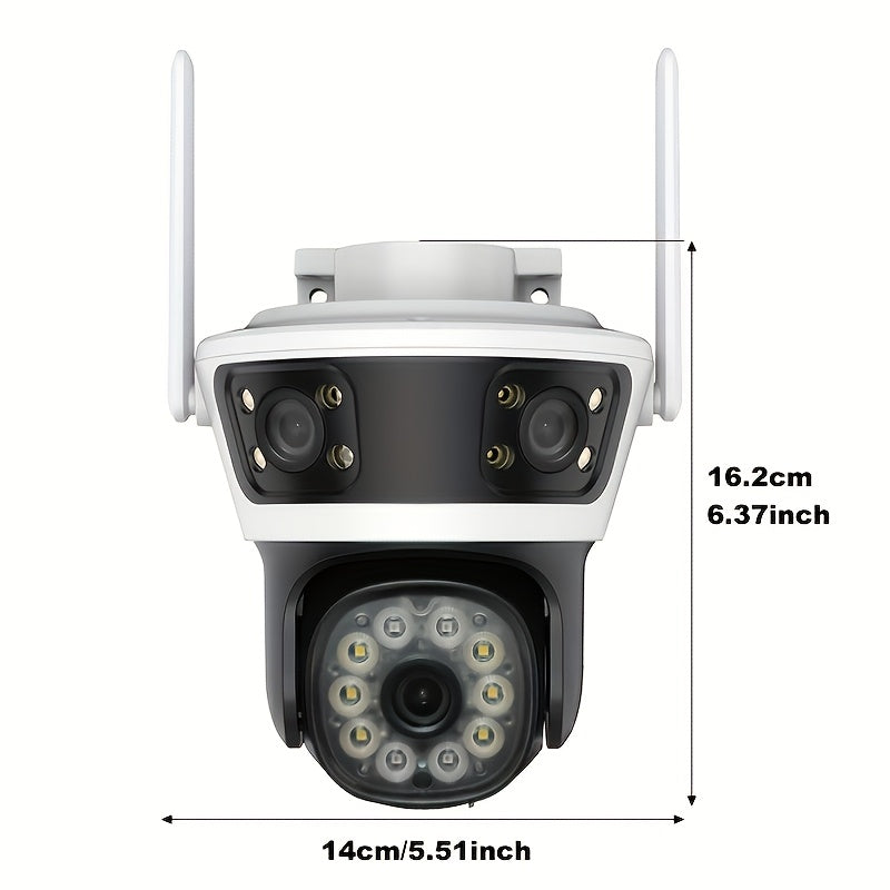 Wireless Security Camera 1080p Panoramic Night Vision Motion Detection Two-Way Audio PTZ