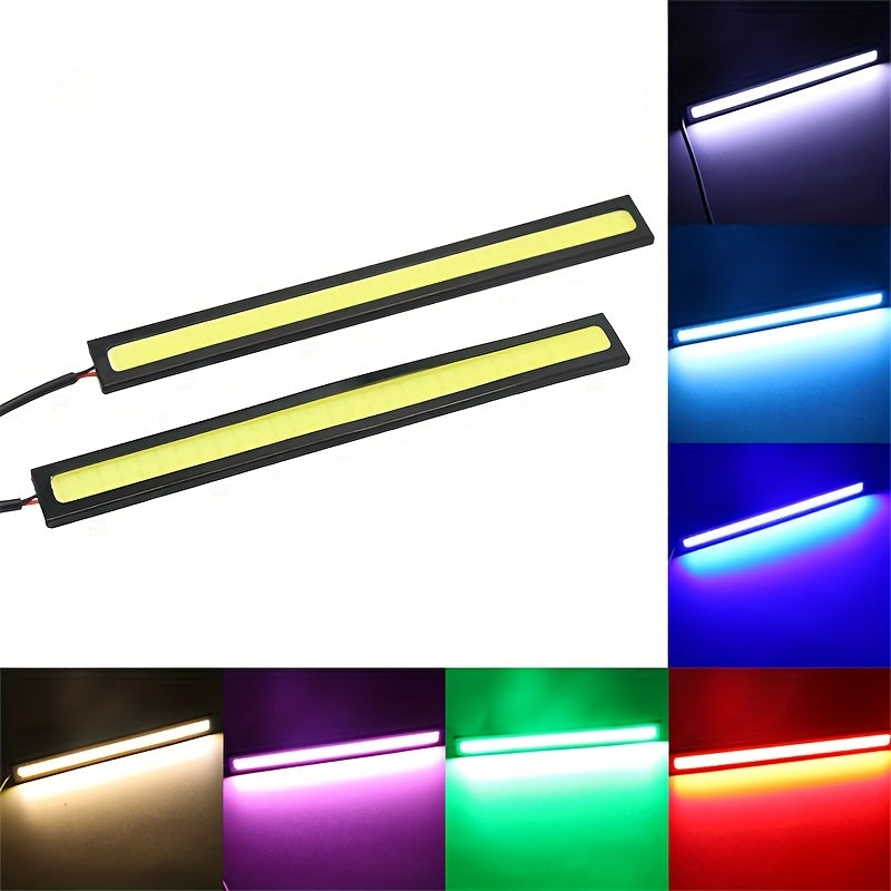 Car LED Light Bars Set of 4 17cm Ultra-Thin COB Bright Lights for Motorcycles