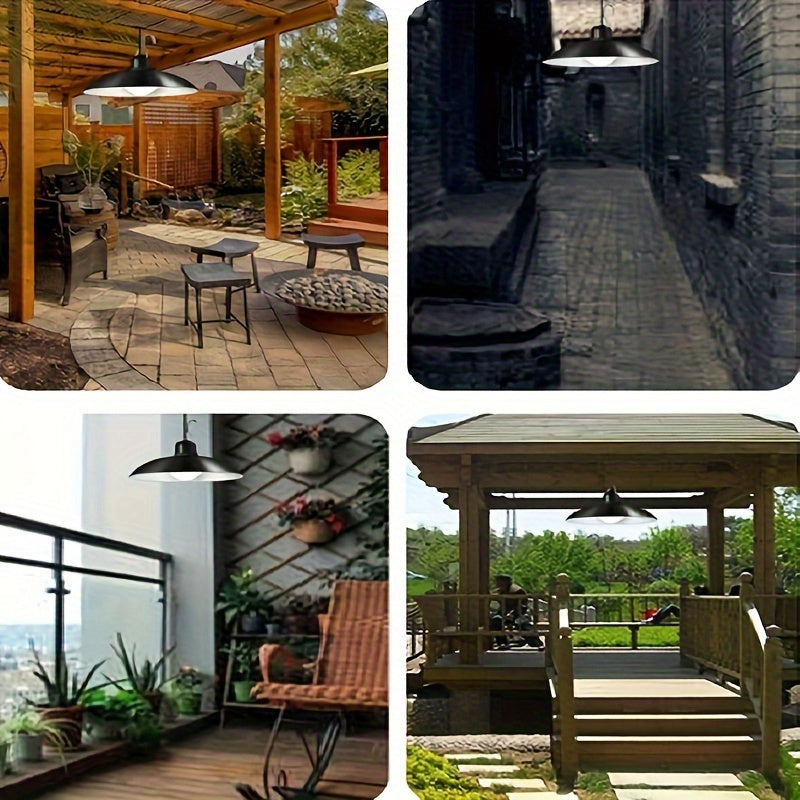 Solar Pendant Light with Remote Control and Adjustable Brightness for Indoor Outdoor Use