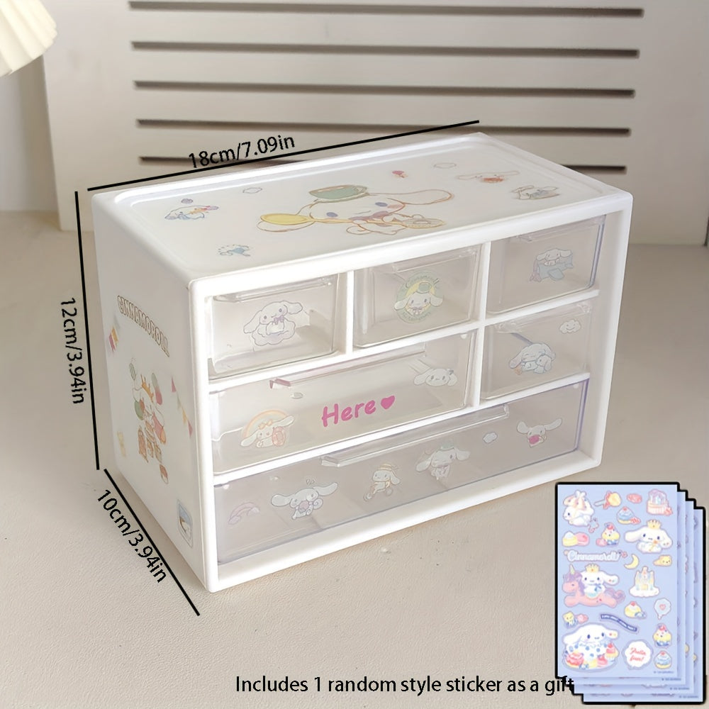Desktop Storage Organizer with Six Compartments for Dormitory and Bedroom Tables