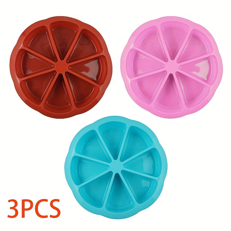 Набор из 3 силиконовых треугольных форм для выпечки тортов — антипригарная форма для выпечки с 8 отделениями для брауни, кексов, капкейков и многого другого — идеально подходит для свадеб, праздников и повседневной выпечки