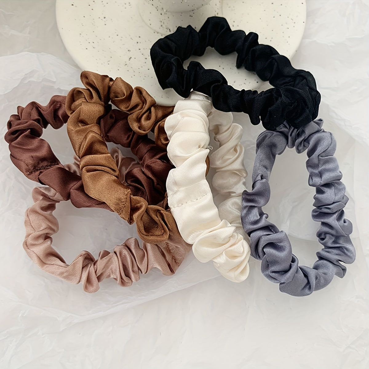 Women Silky Hair Scrunchies Pack of 6 Elastic Hair Ties Hair Accessories