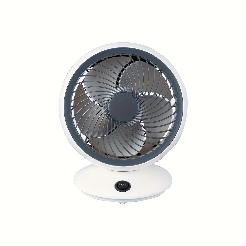 6-Inch Portable Desk Fan White Gray USB Powered Indoor Outdoor Use