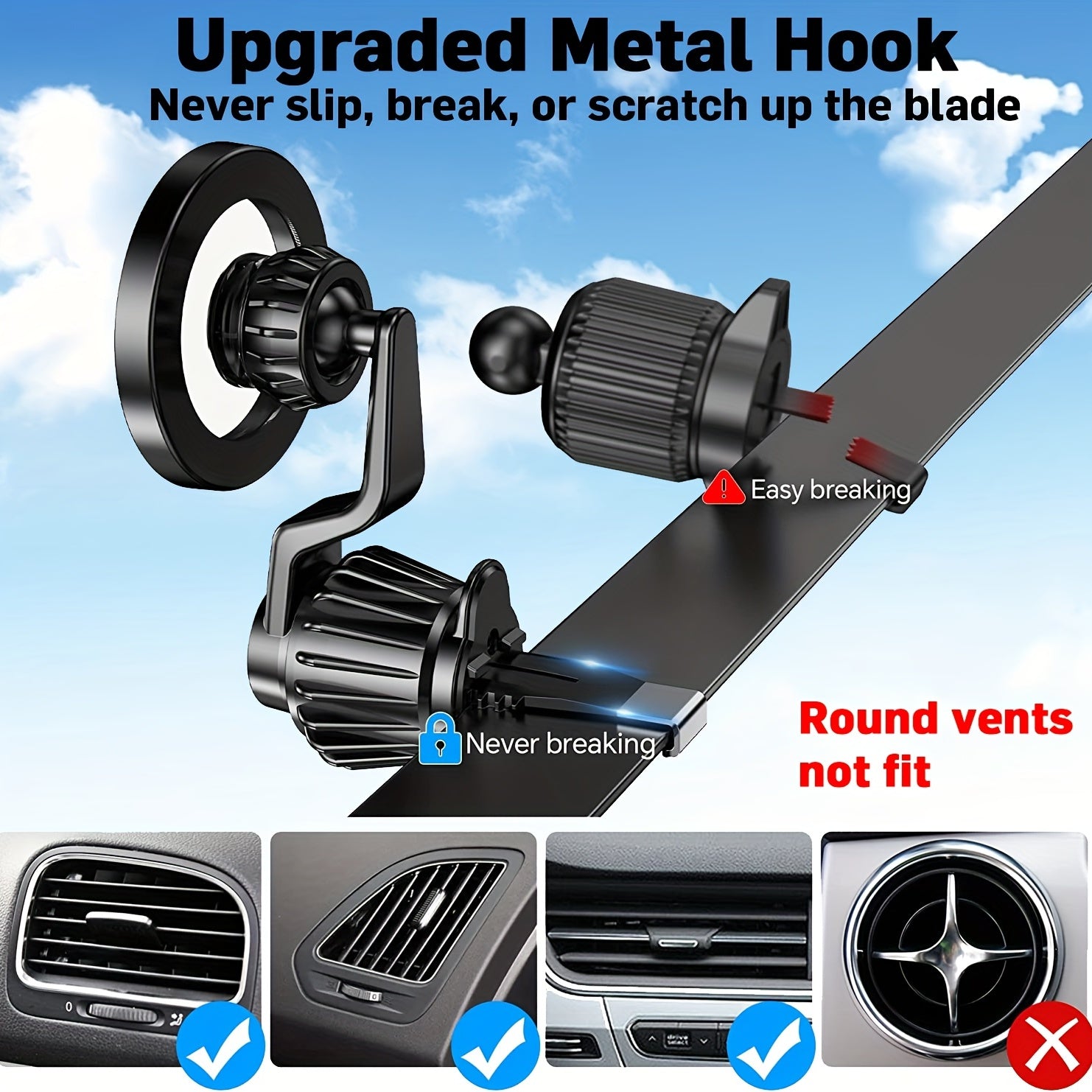 Magnetli avtomobil telefon uchun Magsafe vent montaj uchun mos keladigan iPhone bilan mos keladi