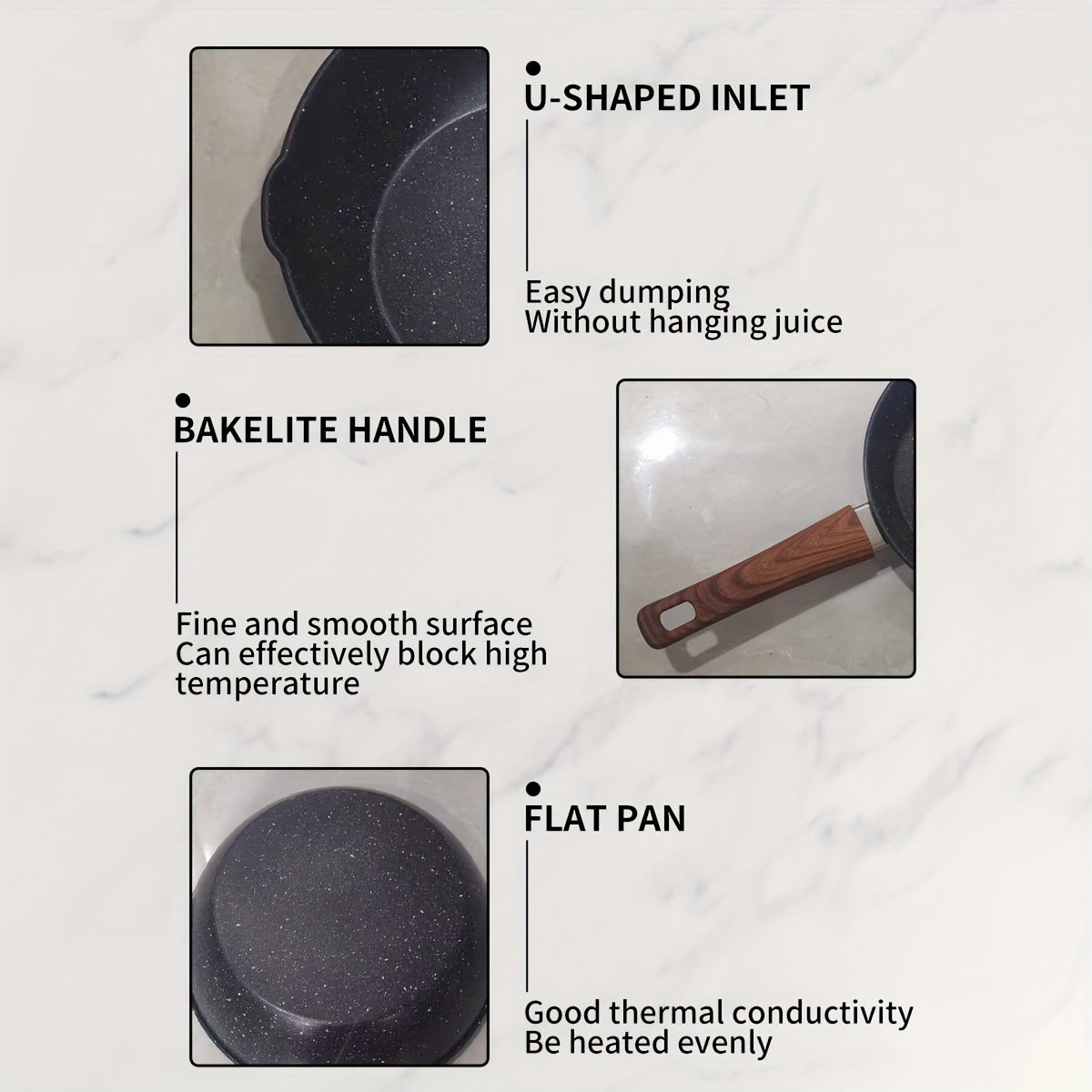 Cast Iron Cookware Black Mica Coated Multipurpose Pot 19.56cm