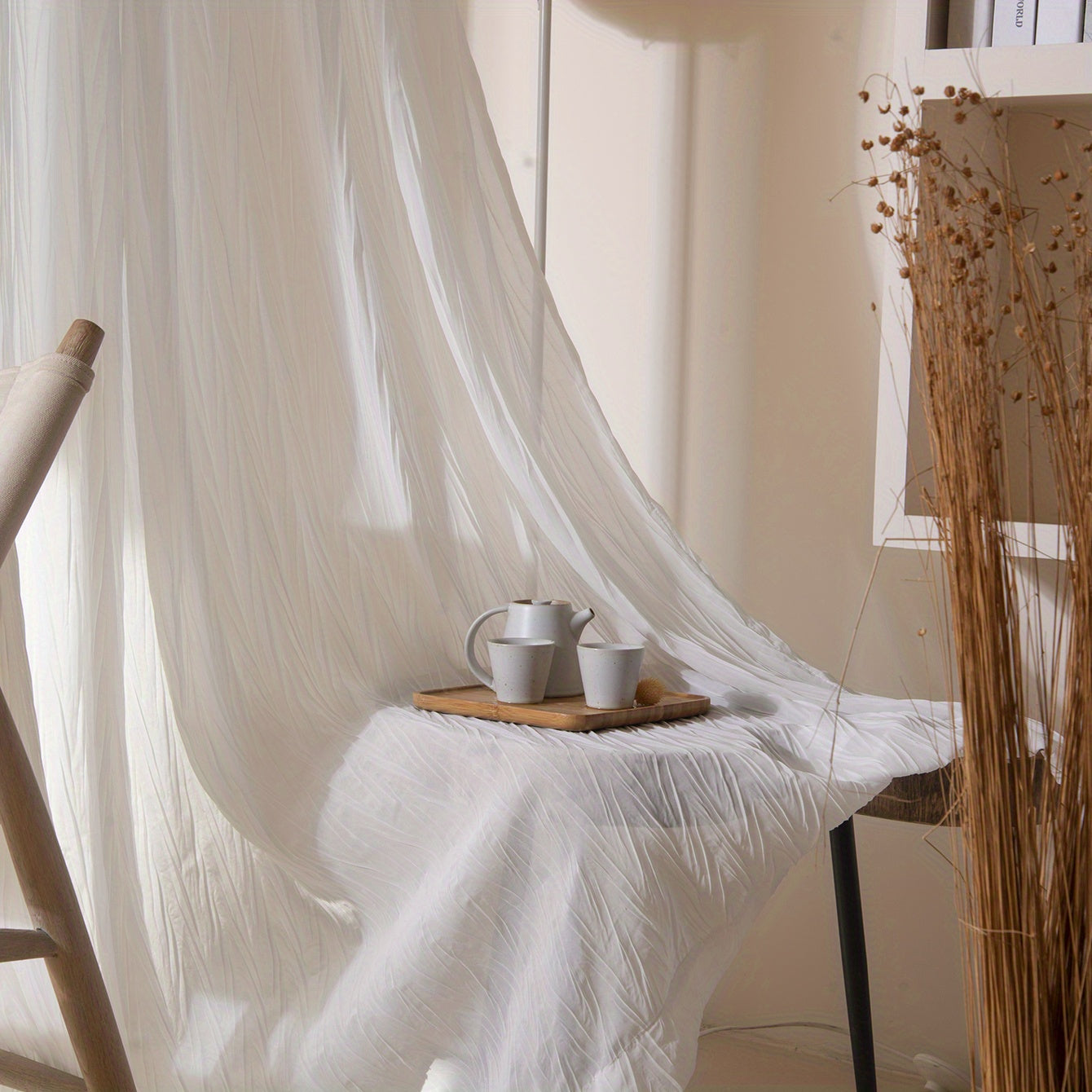 Velvet Sheer Curtain for Living Room Bedroom Kitchen Bathroom 70 Inch