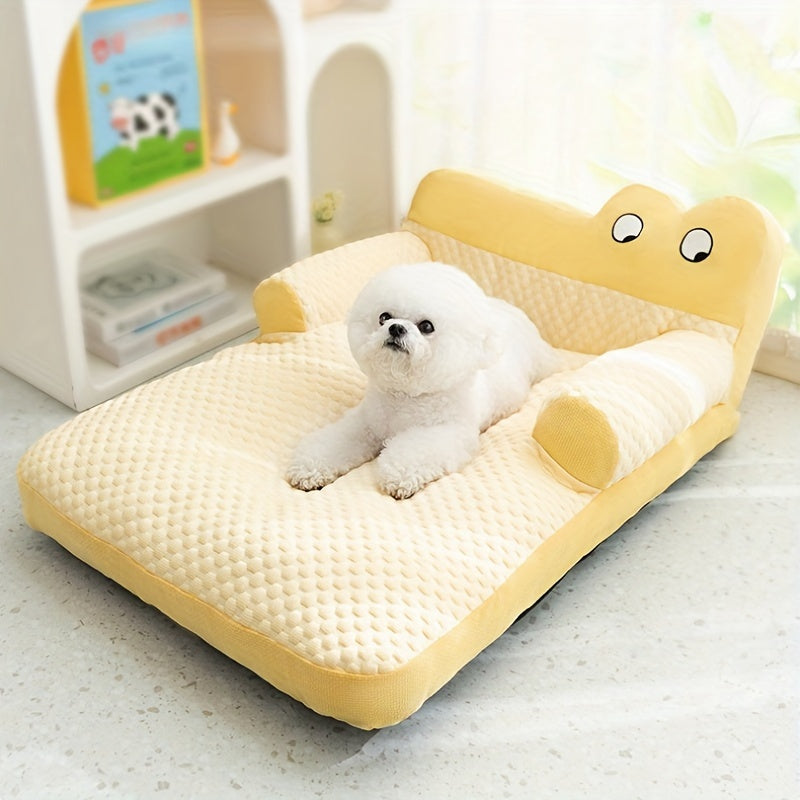 Pet Sofa Bed for Small to Large Dogs Polyester Cartoon Style Comfortable Pet Bed