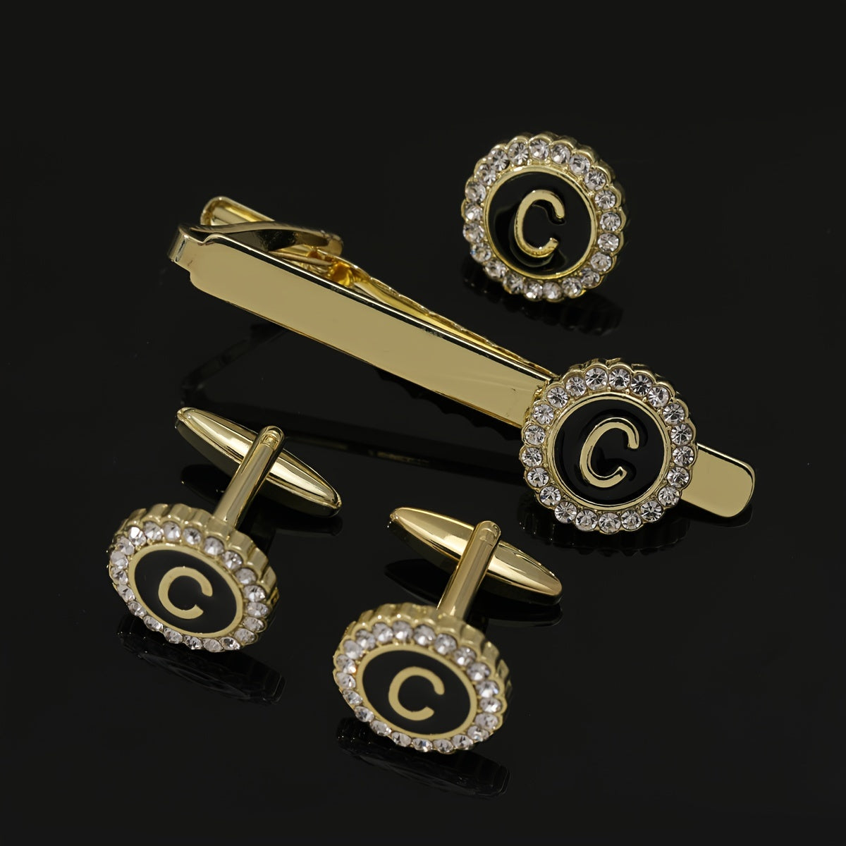 Men's All-Inclusive Accessory Set with Tie Clips Cufflinks Brooches Limited Edition