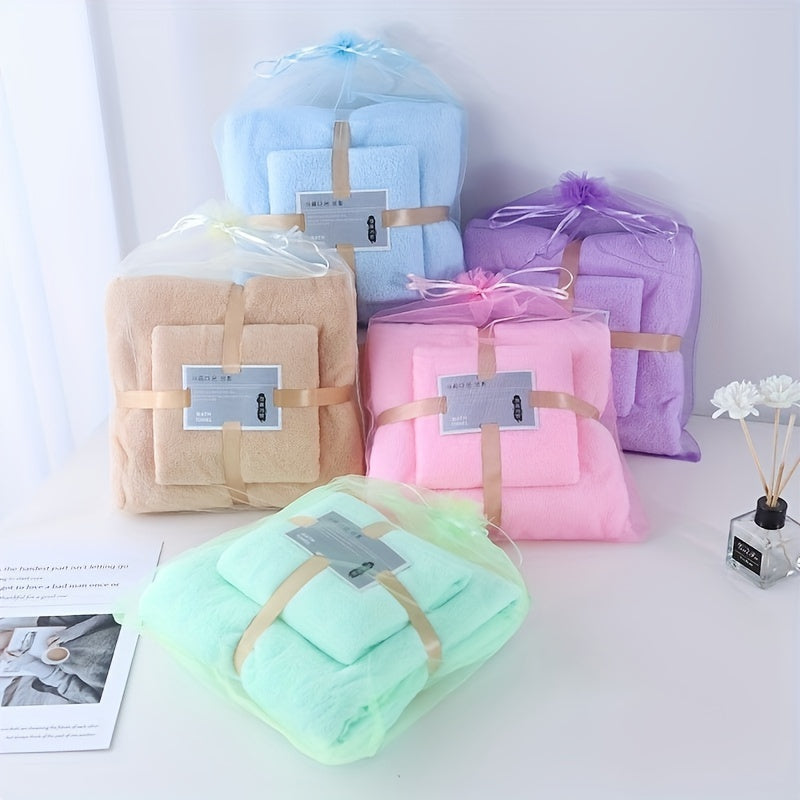 Absorbent Cotton Bath Towels Set for Bath and Showering