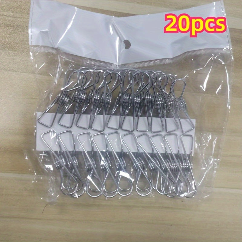 Juego de pinzas de ropa de acero inoxidable 20 40 60 80 piezas pinzas de metal duraderas para lavandería