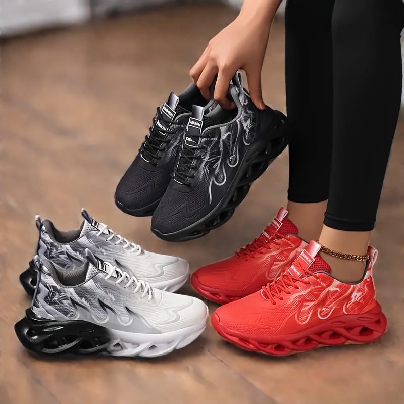 Women's Breathable Mesh Running Shoes with EVA Sole and Lace-Up Design
