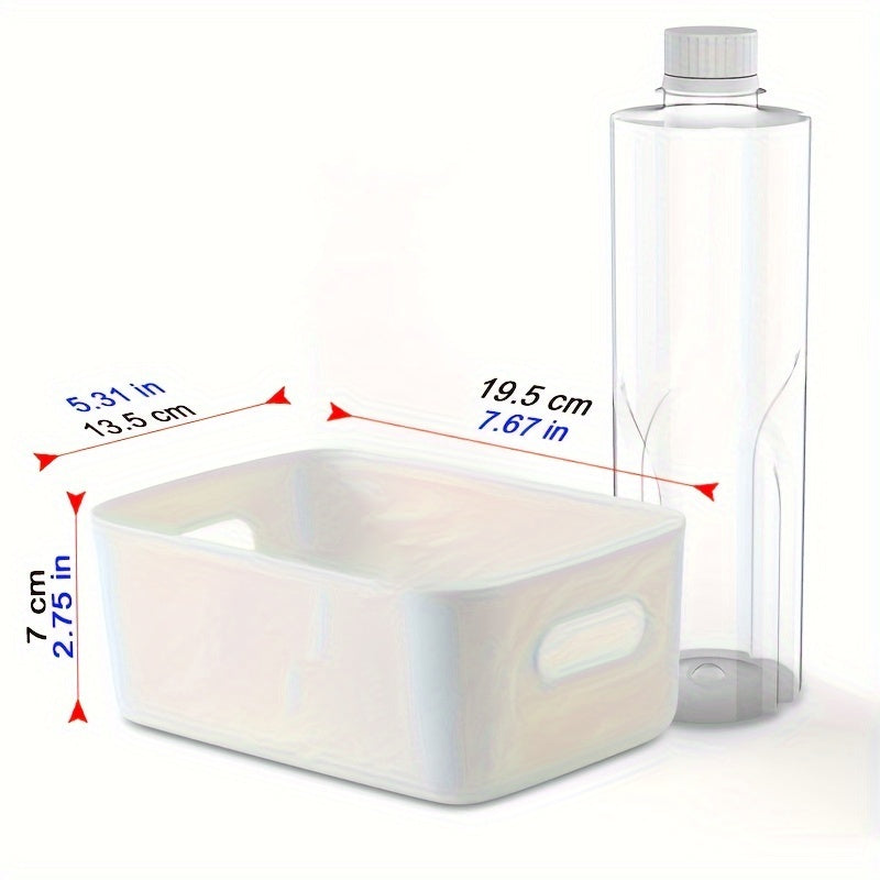 Set of 10 White Plastic Storage Bins for Household Cosmetics Snacks Food Organization