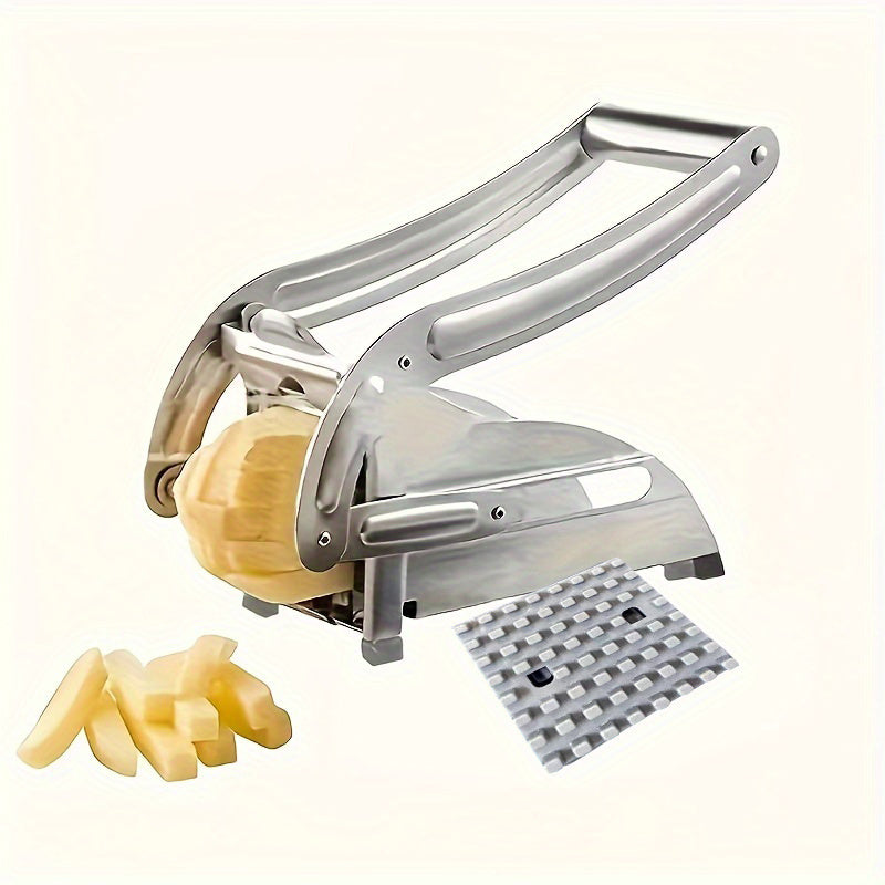 Stainless Steel French Fry Cutter Dual Blade Potato Slicer for Home and Restaurant